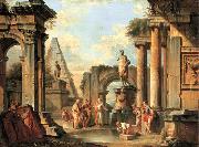 Giovanni Paolo Panini A capriccio of classical ruins with Diogenes throwing away his cup Germany oil painting artist